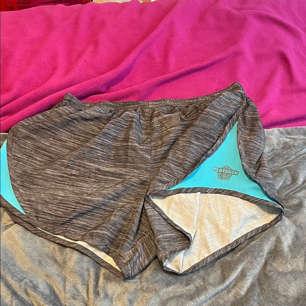 J. America Gray and Teal Athletic Shorts